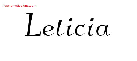 Elegant Name Tattoo Designs Leticia Free Graphic