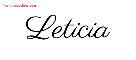 Classic Name Tattoo Designs Leticia Graphic Download