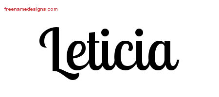Handwritten Name Tattoo Designs Leticia Free Download