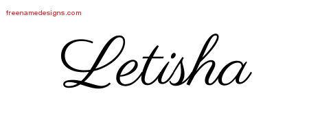 Classic Name Tattoo Designs Letisha Graphic Download