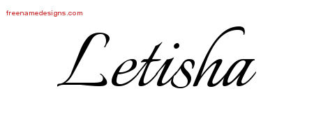 Calligraphic Name Tattoo Designs Letisha Download Free