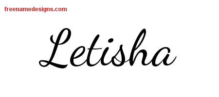 Lively Script Name Tattoo Designs Letisha Free Printout