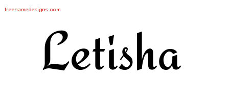 Calligraphic Stylish Name Tattoo Designs Letisha Download Free