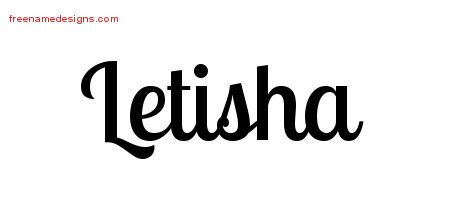 Handwritten Name Tattoo Designs Letisha Free Download