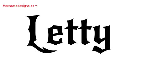 Gothic Name Tattoo Designs Letty Free Graphic