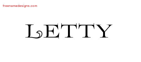 Flourishes Name Tattoo Designs Letty Printable