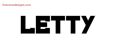 Titling Name Tattoo Designs Letty Free Printout