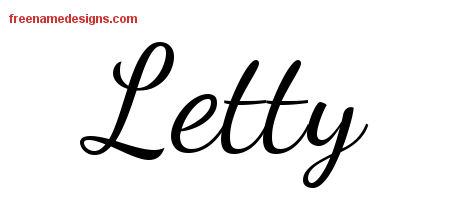 Lively Script Name Tattoo Designs Letty Free Printout