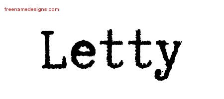 Typewriter Name Tattoo Designs Letty Free Download