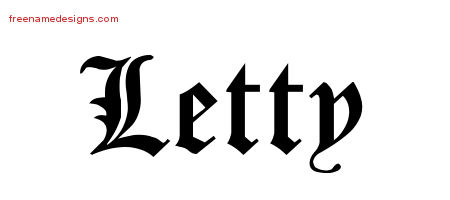 Blackletter Name Tattoo Designs Letty Graphic Download