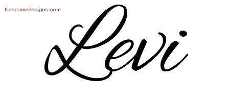 Cursive Name Tattoo Designs Levi Free Graphic
