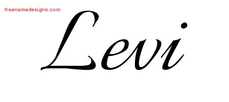 Calligraphic Name Tattoo Designs Levi Free Graphic