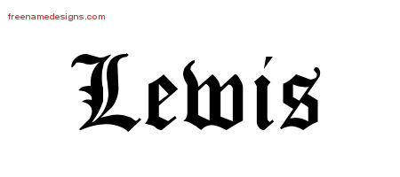 Blackletter Name Tattoo Designs Lewis Printable