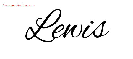 Cursive Name Tattoo Designs Lewis Free Graphic