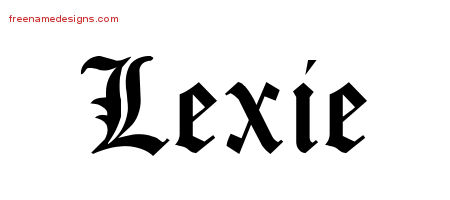 Blackletter Name Tattoo Designs Lexie Graphic Download