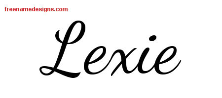 Lively Script Name Tattoo Designs Lexie Free Printout