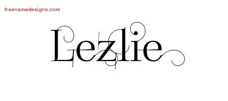 Decorated Name Tattoo Designs Lezlie Free