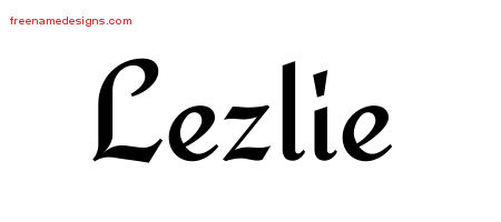 Calligraphic Stylish Name Tattoo Designs Lezlie Download Free