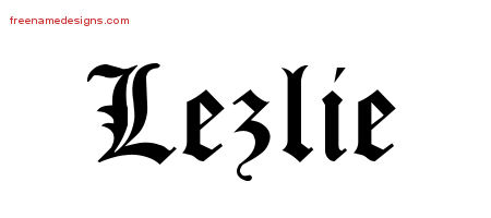 Blackletter Name Tattoo Designs Lezlie Graphic Download