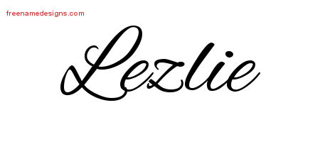 Cursive Name Tattoo Designs Lezlie Download Free