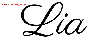 Classic Name Tattoo Designs Lia Graphic Download