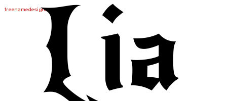 Gothic Name Tattoo Designs Lia Free Graphic