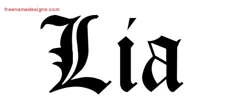 Blackletter Name Tattoo Designs Lia Graphic Download
