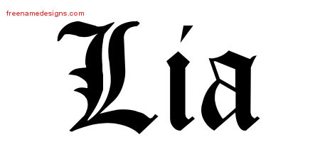 Blackletter Name Tattoo Designs Lia Graphic Download Blackletter Name Tattoo Designs Lia Graphic Download
