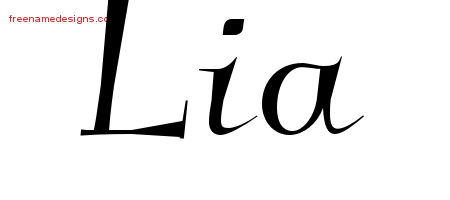 Elegant Name Tattoo Designs Lia Free Graphic