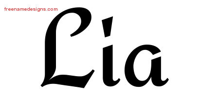 Calligraphic Stylish Name Tattoo Designs Lia Download Free