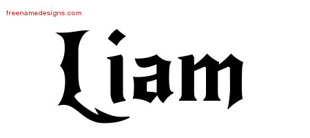 Gothic Name Tattoo Designs Liam Download Free