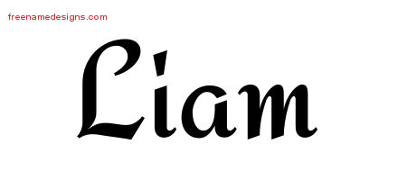 Calligraphic Stylish Name Tattoo Designs Liam Free Graphic