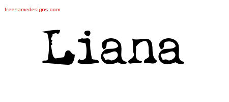 Vintage Writer Name Tattoo Designs Liana Free Lettering