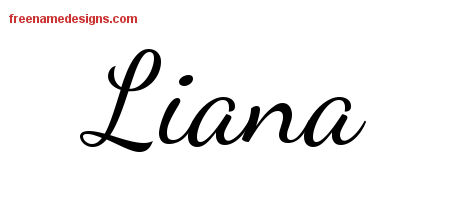 Lively Script Name Tattoo Designs Liana Free Printout