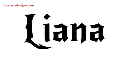 Gothic Name Tattoo Designs Liana Free Graphic