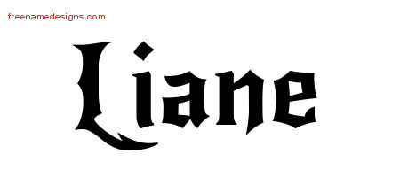 Gothic Name Tattoo Designs Liane Free Graphic