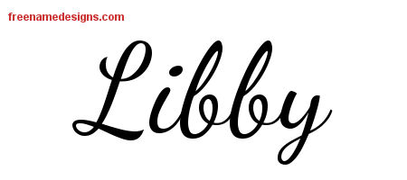 Lively Script Name Tattoo Designs Libby Free Printout
