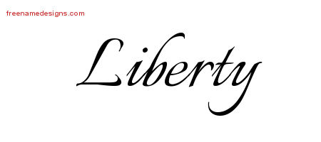 Calligraphic Name Tattoo Designs Liberty Download Free
