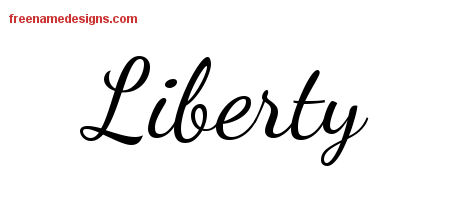 Lively Script Name Tattoo Designs Liberty Free Printout