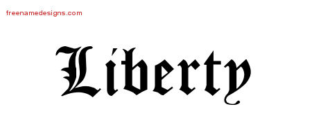 Blackletter Name Tattoo Designs Liberty Graphic Download