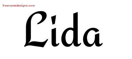 Calligraphic Stylish Name Tattoo Designs Lida Download Free