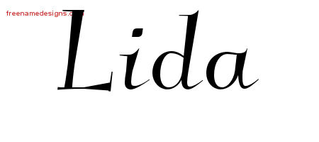 Elegant Name Tattoo Designs Lida Free Graphic