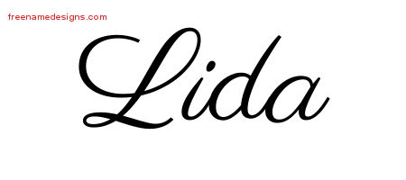 Classic Name Tattoo Designs Lida Graphic Download