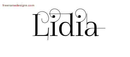 Decorated Name Tattoo Designs Lidia Free
