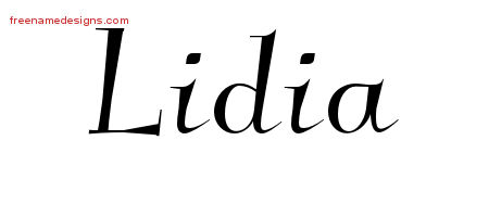 Elegant Name Tattoo Designs Lidia Free Graphic