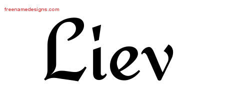 Calligraphic Stylish Name Tattoo Designs Liev Free Graphic
