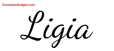 Lively Script Name Tattoo Designs Ligia Free Printout