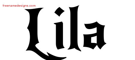 Gothic Name Tattoo Designs Lila Free Graphic