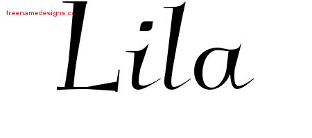 Elegant Name Tattoo Designs Lila Free Graphic