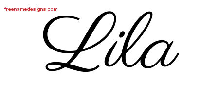Classic Name Tattoo Designs Lila Graphic Download